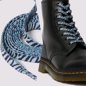 Dr. Martens Boot Laces Blue Zebra Animal Print